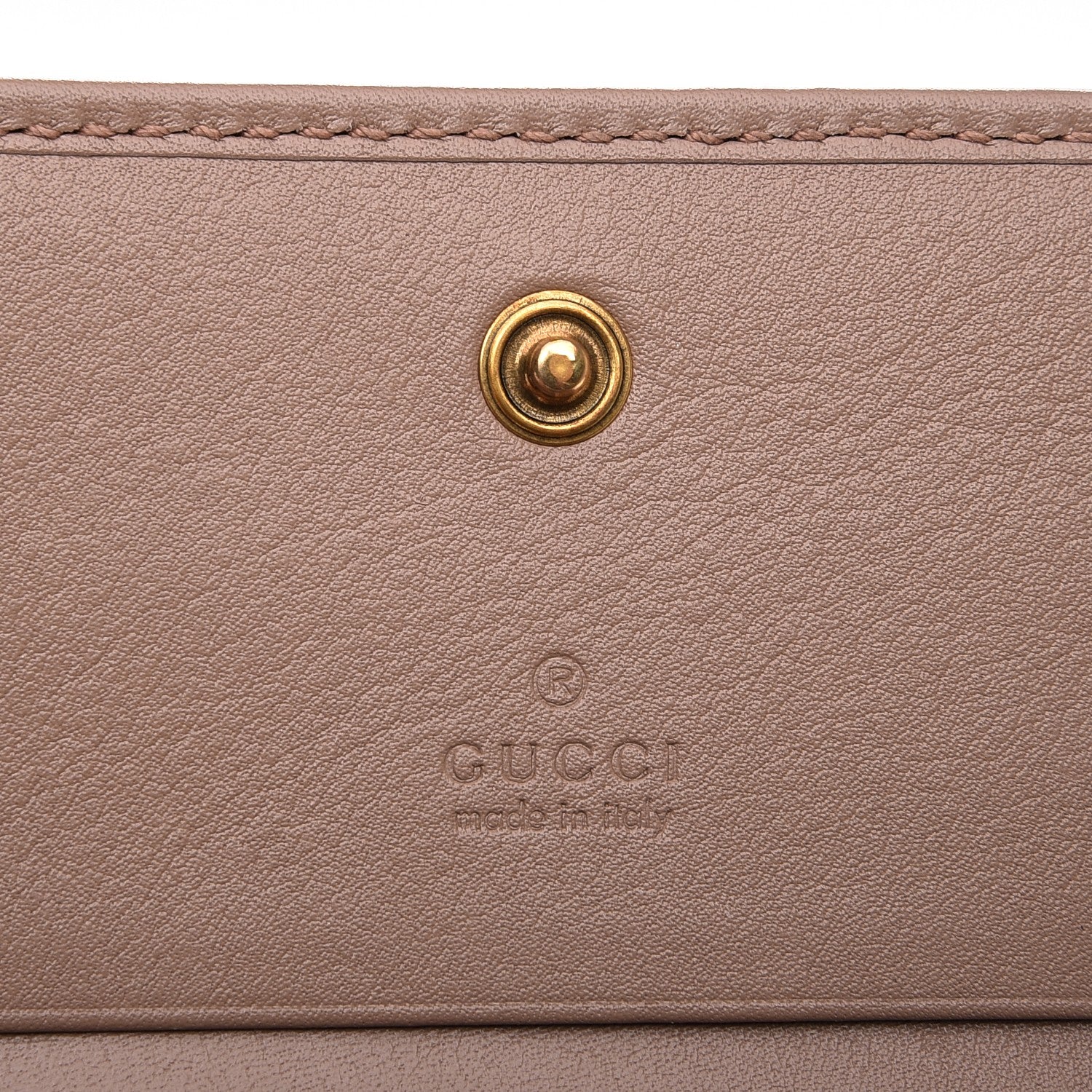 Gucci Calfskin Matelasse GG Marmont Card Case Porcelain Rose 6 of 6