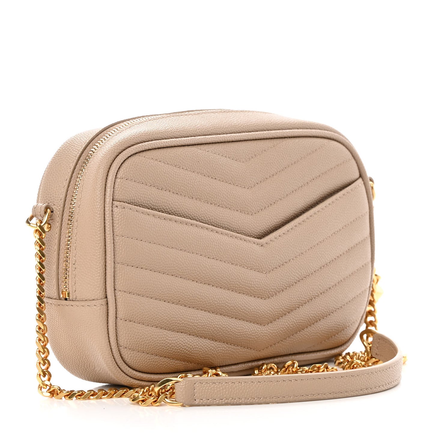 Grain De Poudre Matelasse Monogram Mini Lou Camera Bag Dark Beige