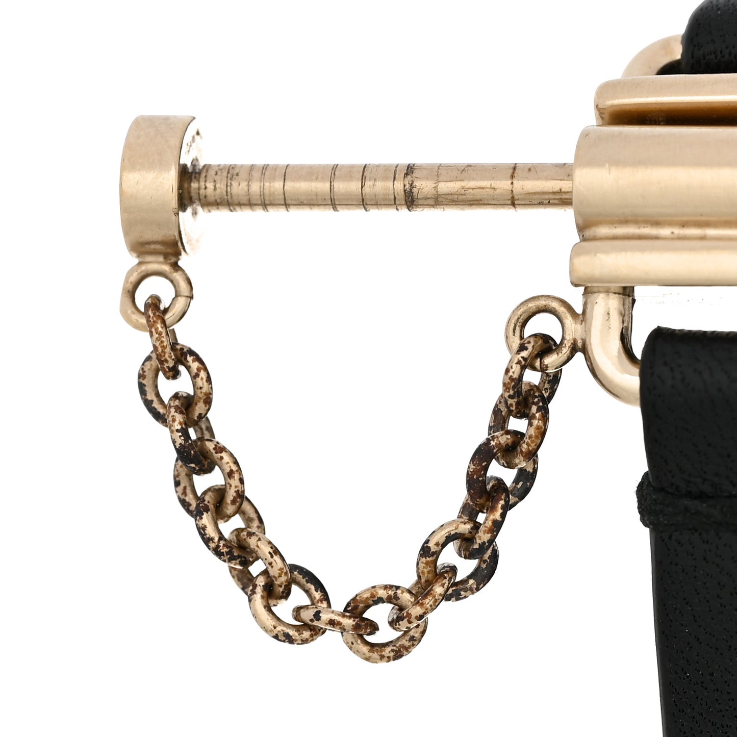 Calfskin CC Wide Cuff S Black Gold
