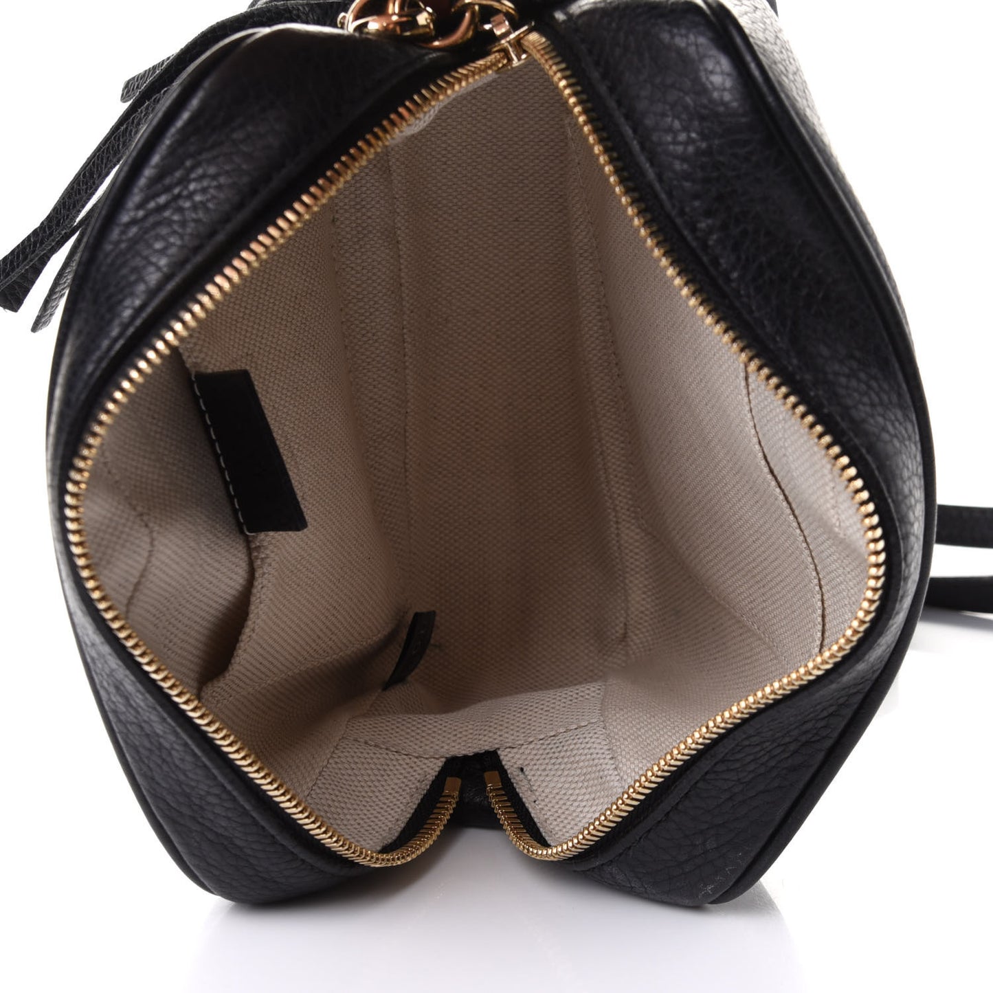 Pebbled Calfskin Small Soho Disco Bag Black