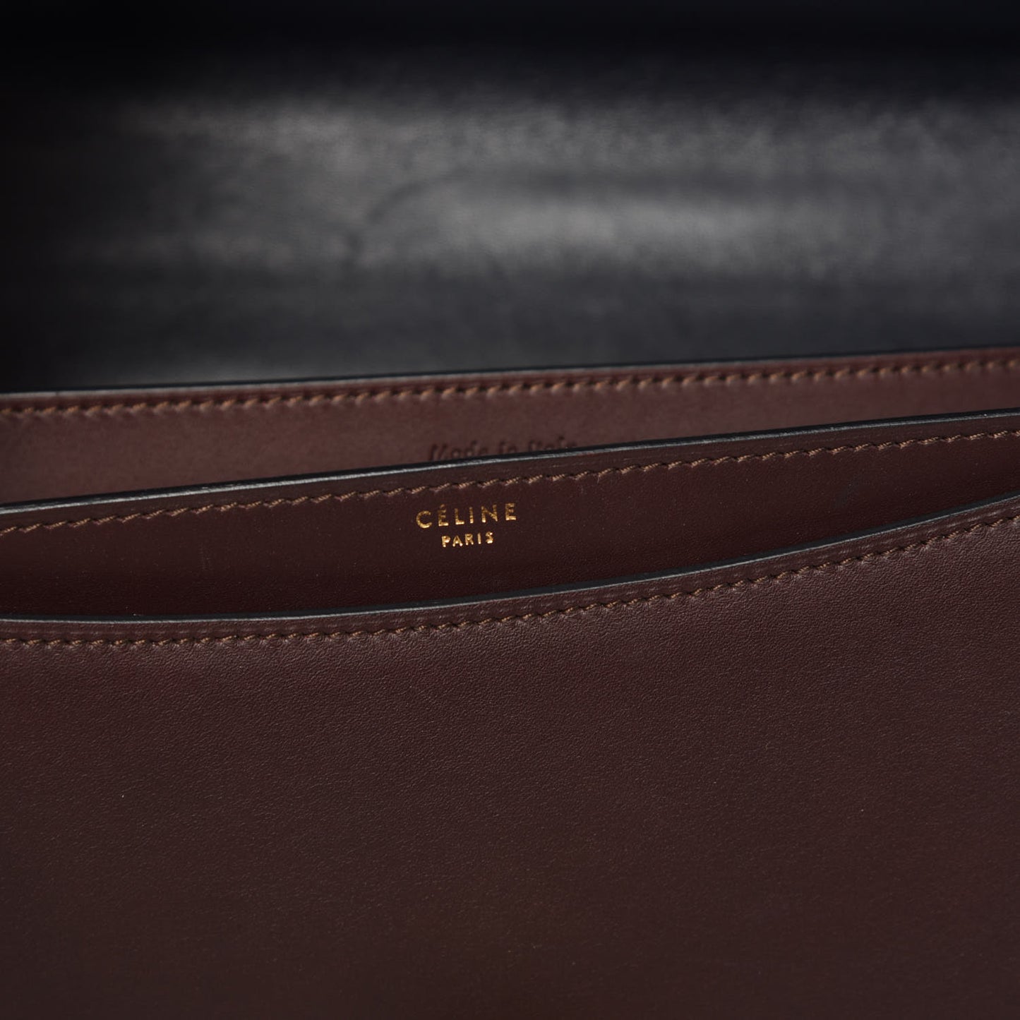 Calfskin Bicolor Medium Case Flap Navy Burgundy