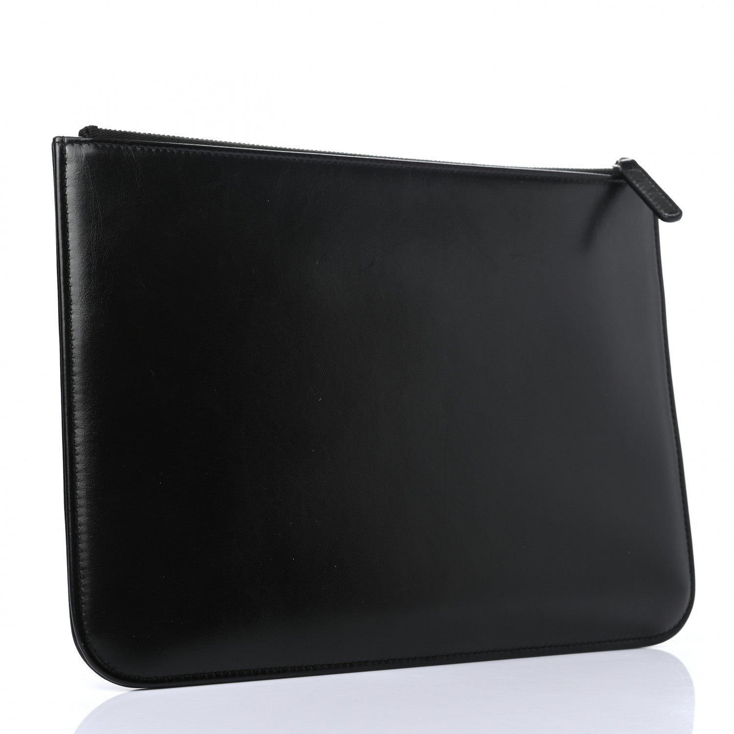 Chanel Shiny Calfskin Crystal Pearl Logo Cosmetic Case Black 3 of 7
