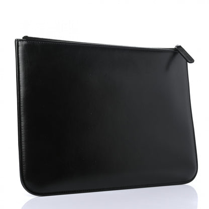 Chanel Shiny Calfskin Crystal Pearl Logo Cosmetic Case Black 3 of 7
