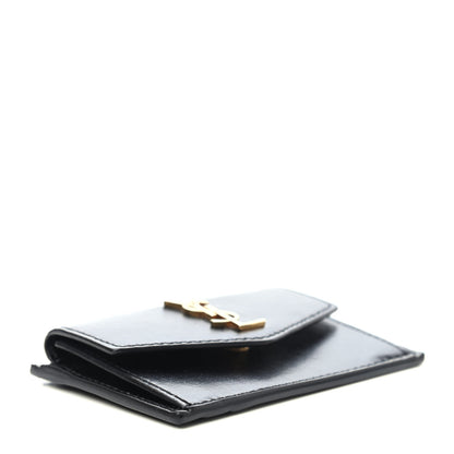 Saint Laurent Calfskin Uptown Monogram Card Case Black 3 of 4
