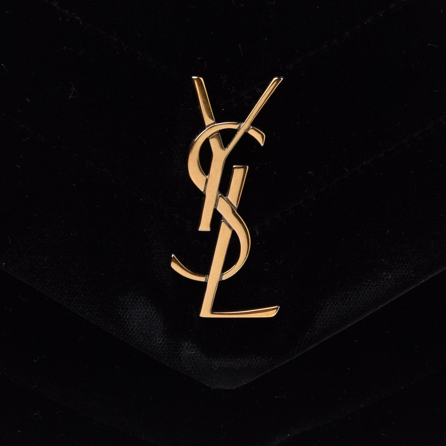 Saint Laurent Velvet Y Quilted Monogram Toy Loulou Chain Satchel French Black 8 of 12