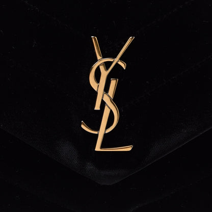 Saint Laurent Velvet Y Quilted Monogram Toy Loulou Chain Satchel French Black 8 of 12