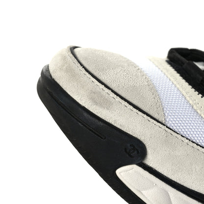 Chanel Velvet Calfskin Mixed Fibers CC Sneakers 38 White Black 9 of 10