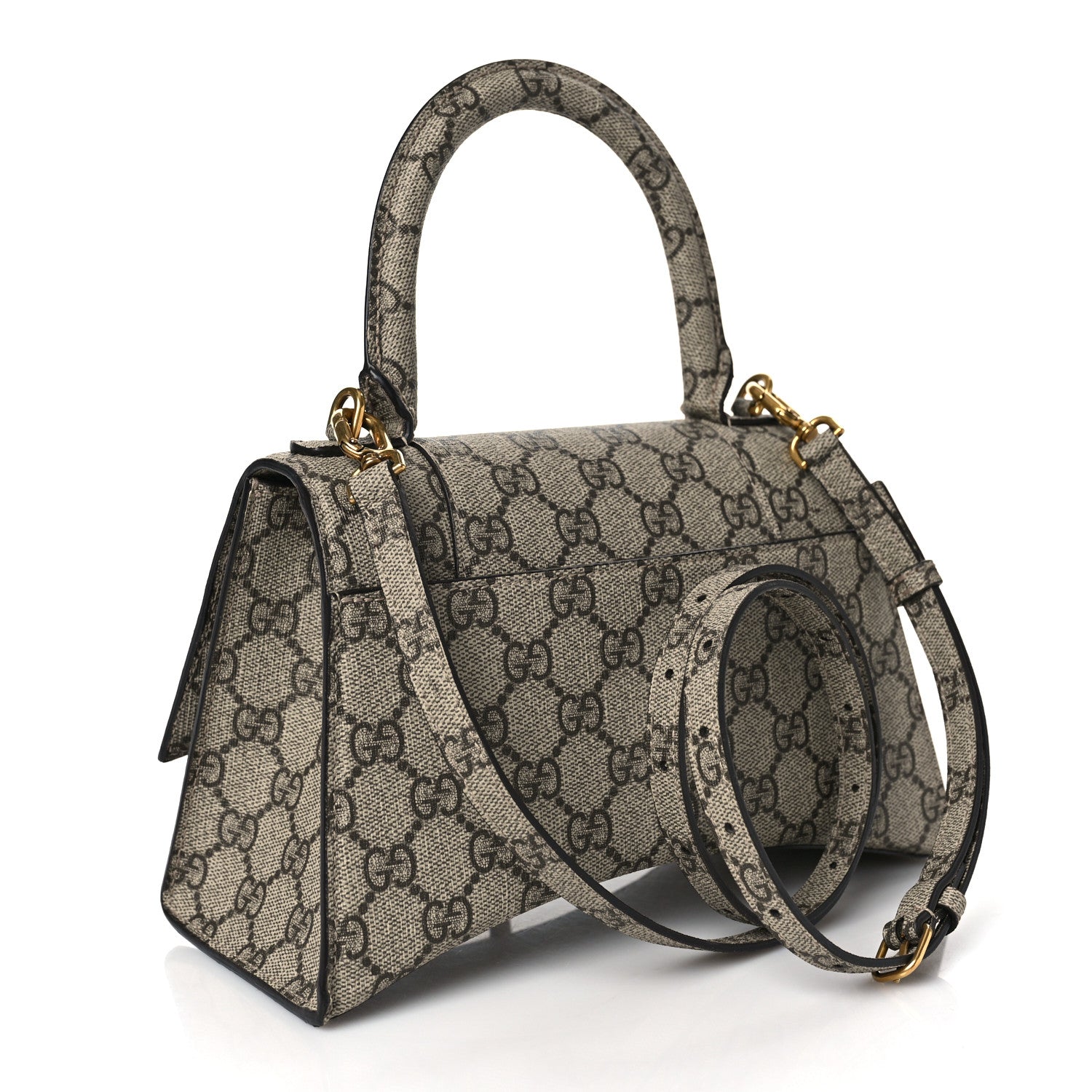 Balenciaga X GUCCI GG Supreme Monogram Small Hourglass Top Handle Bag Beige Ebony 3 of 8