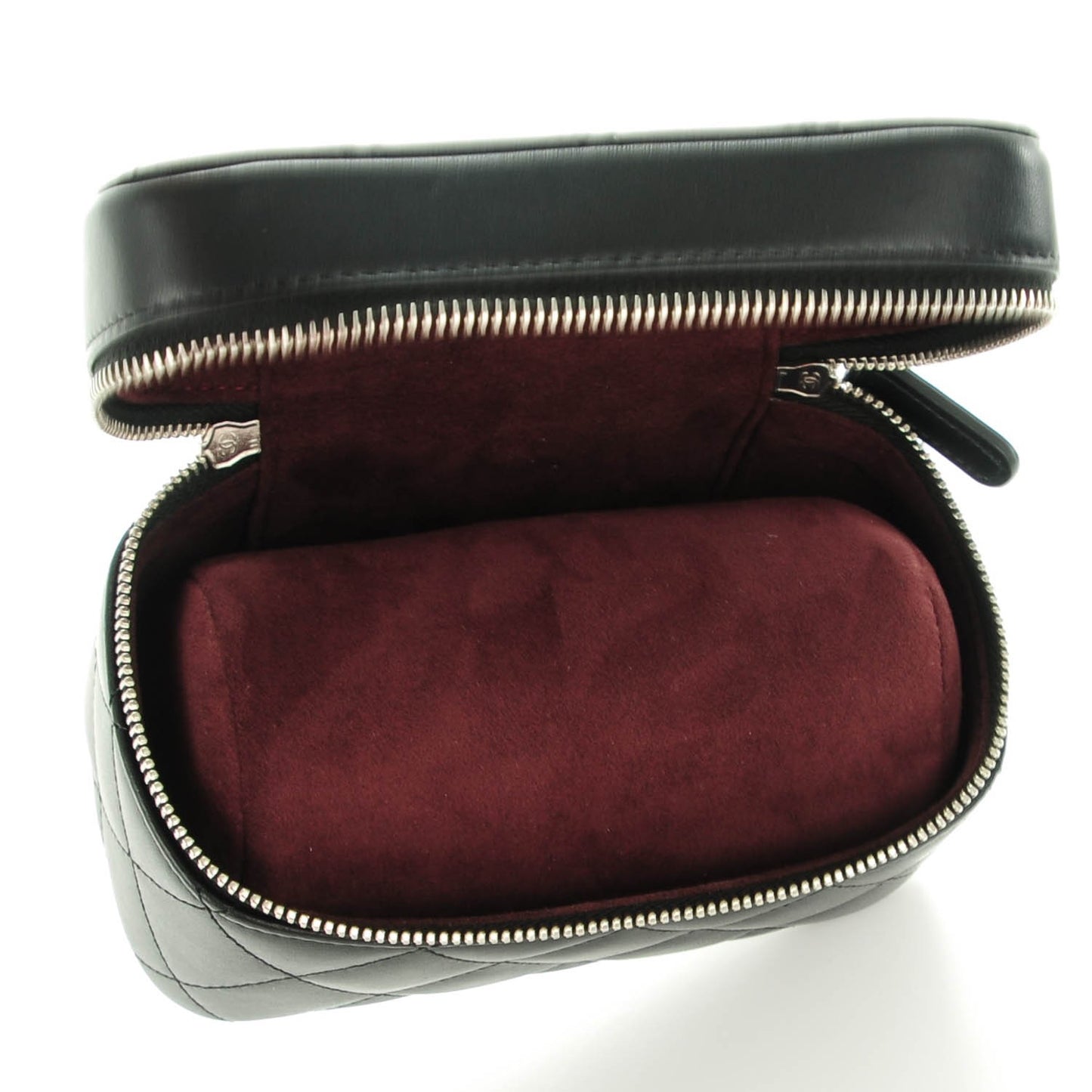 Lambskin Quilted Watch Case Black