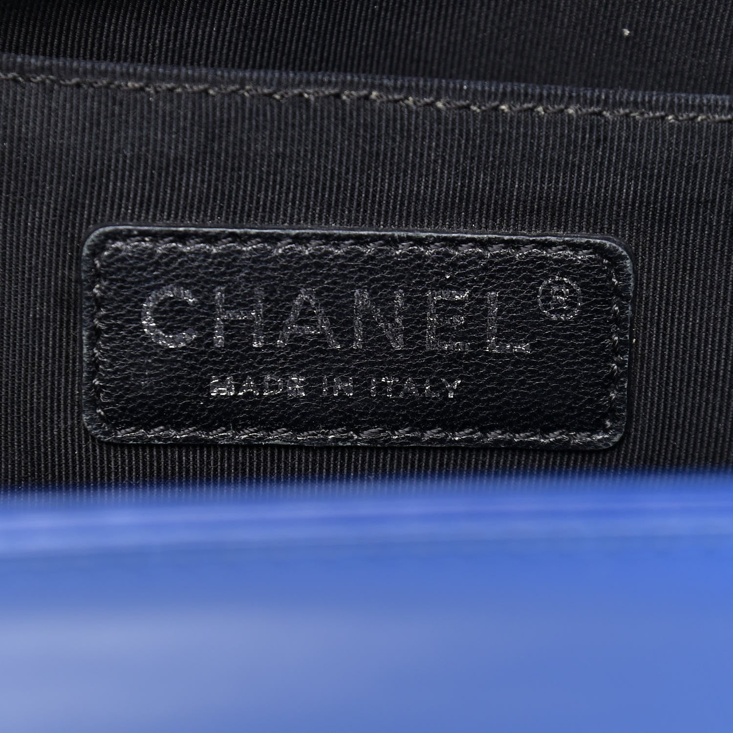 Chanel Patent Calfskin Quilted Medium Plexiglass Boy Flap Blue 6 of 13