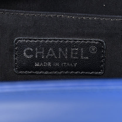 Chanel Patent Calfskin Quilted Medium Plexiglass Boy Flap Blue 6 of 13
