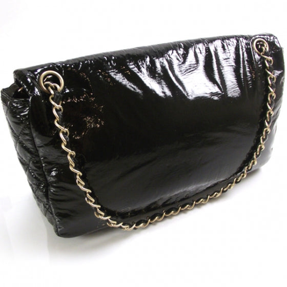 Chanel Vinyl Rock and Chain Medium Flap Black 3 of 9