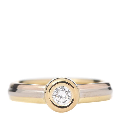 Cartier 18K Pink Yellow White Gold Diamond Solitaire Trinity Ring 48 4.5 1 of 5