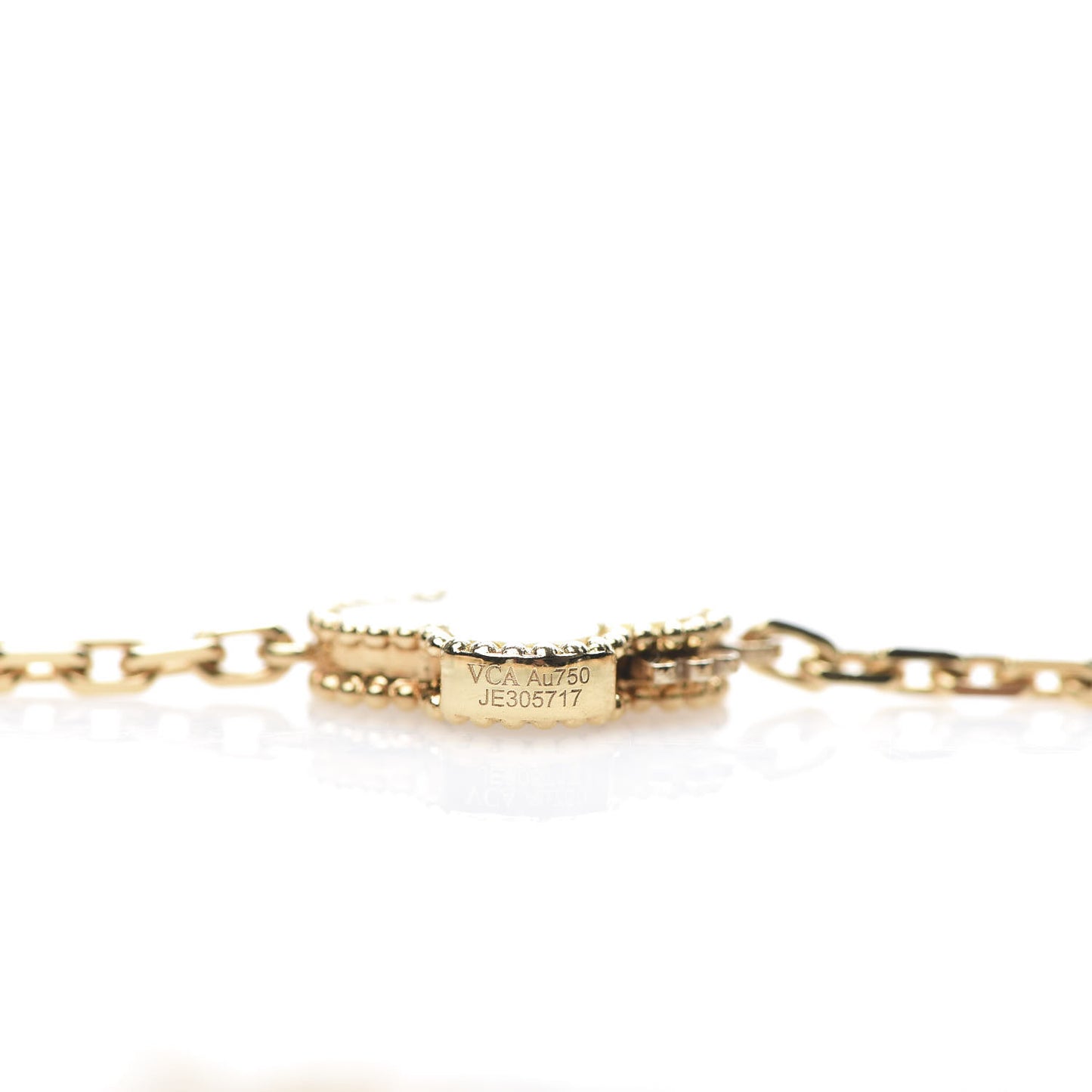 18K Yellow Gold Mother of Pearl 11 Motifs Magic Alhambra Necklace