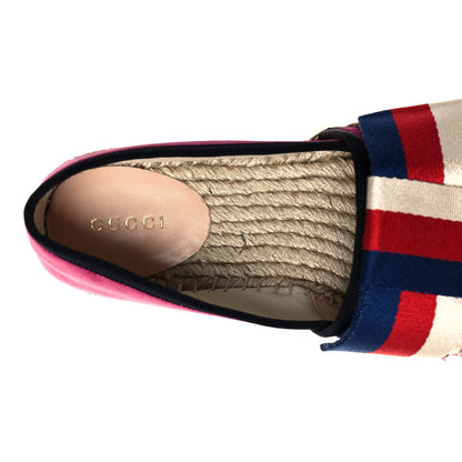 Gucci Velvet Sylvie Web Platform Espadrilles 36 Light Raspberry Rose 7 of 8