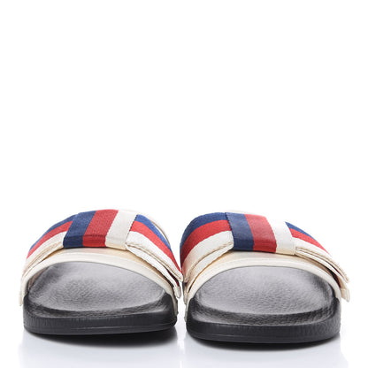 Gucci Satin Web Sylvie Bow Slide Sandals 36 White 2 of 8