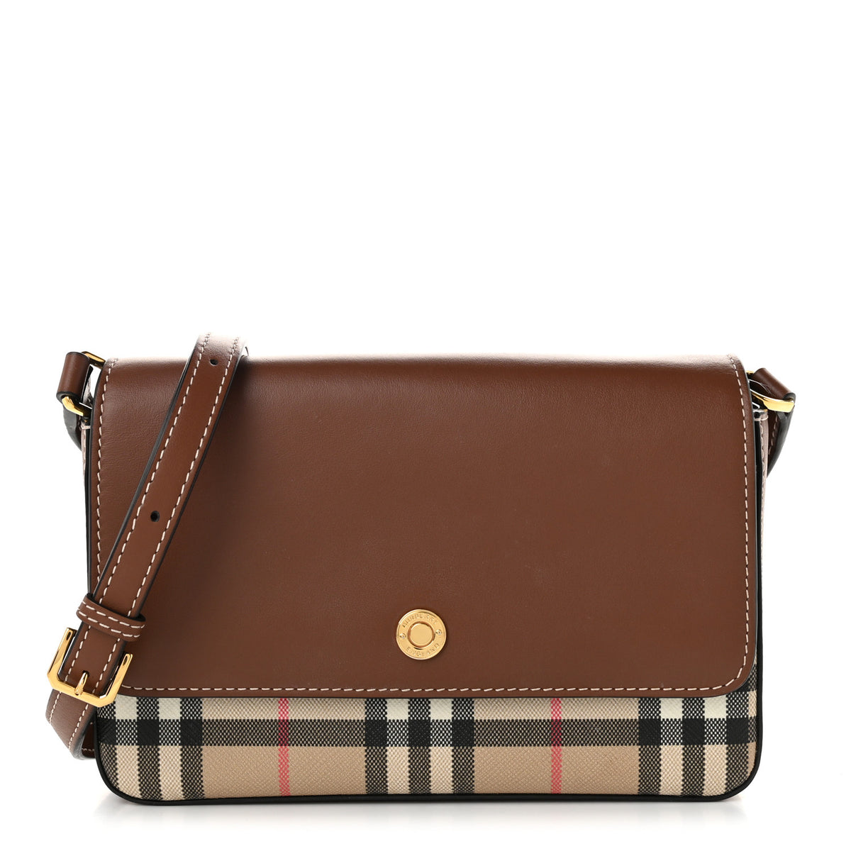 Burberry Calfskin Vintage Check New Hampshire Bag Archive Beige Tan 1 of 11