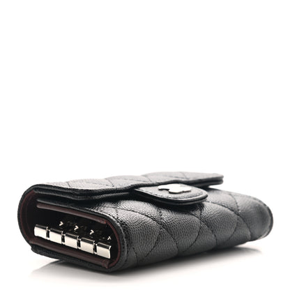 Chanel Caviar Quilted Classic 4 Key Holder Wallet Black 3 of 8
