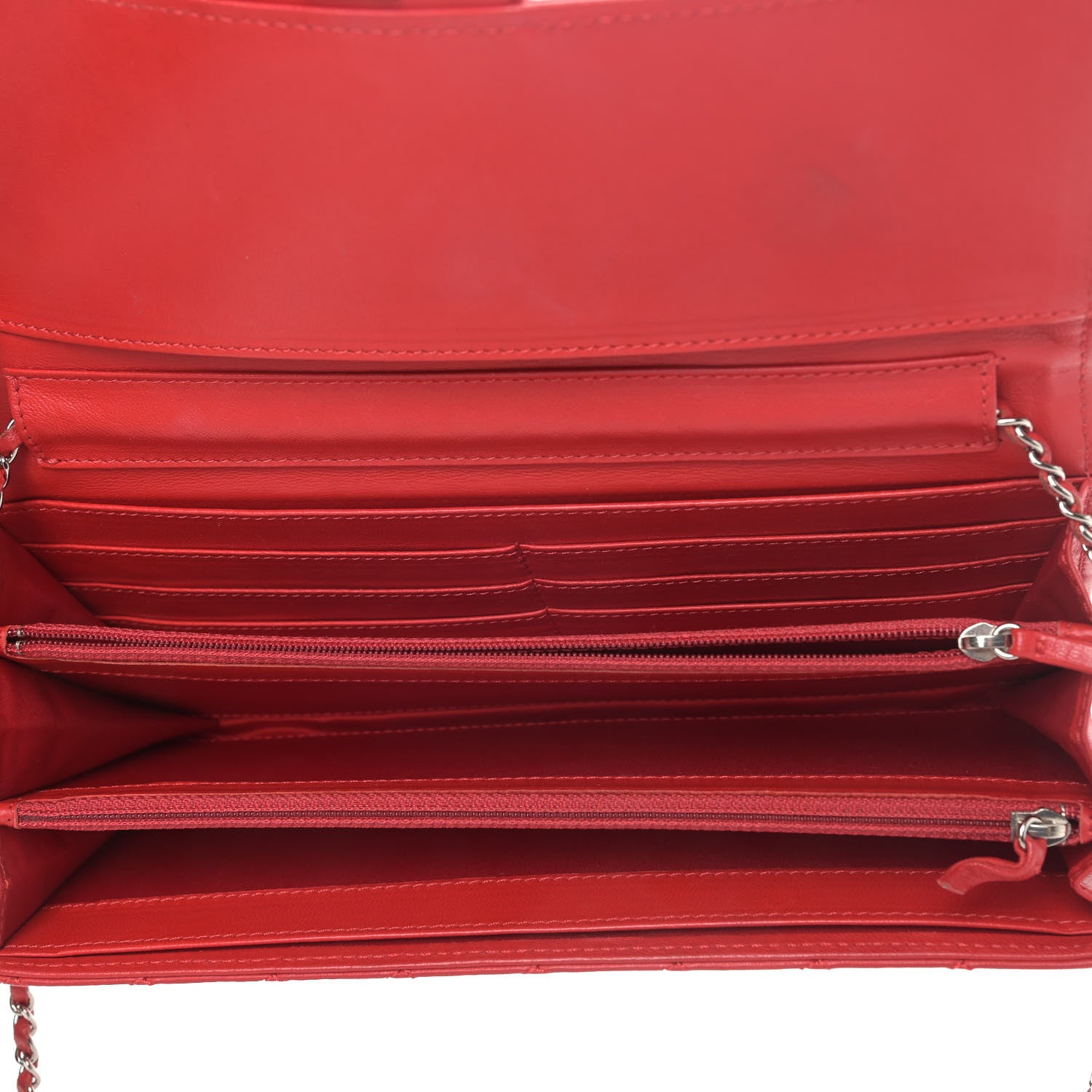 Chanel Lambskin Quilted Chain Clutch Flap Red 5 of 11