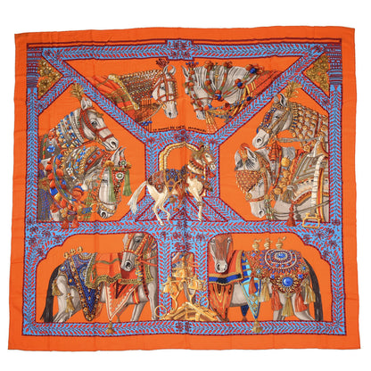 Hermes Cashmere Silk La Danse Du Cheval Marwari Shawl 140 1 of 5