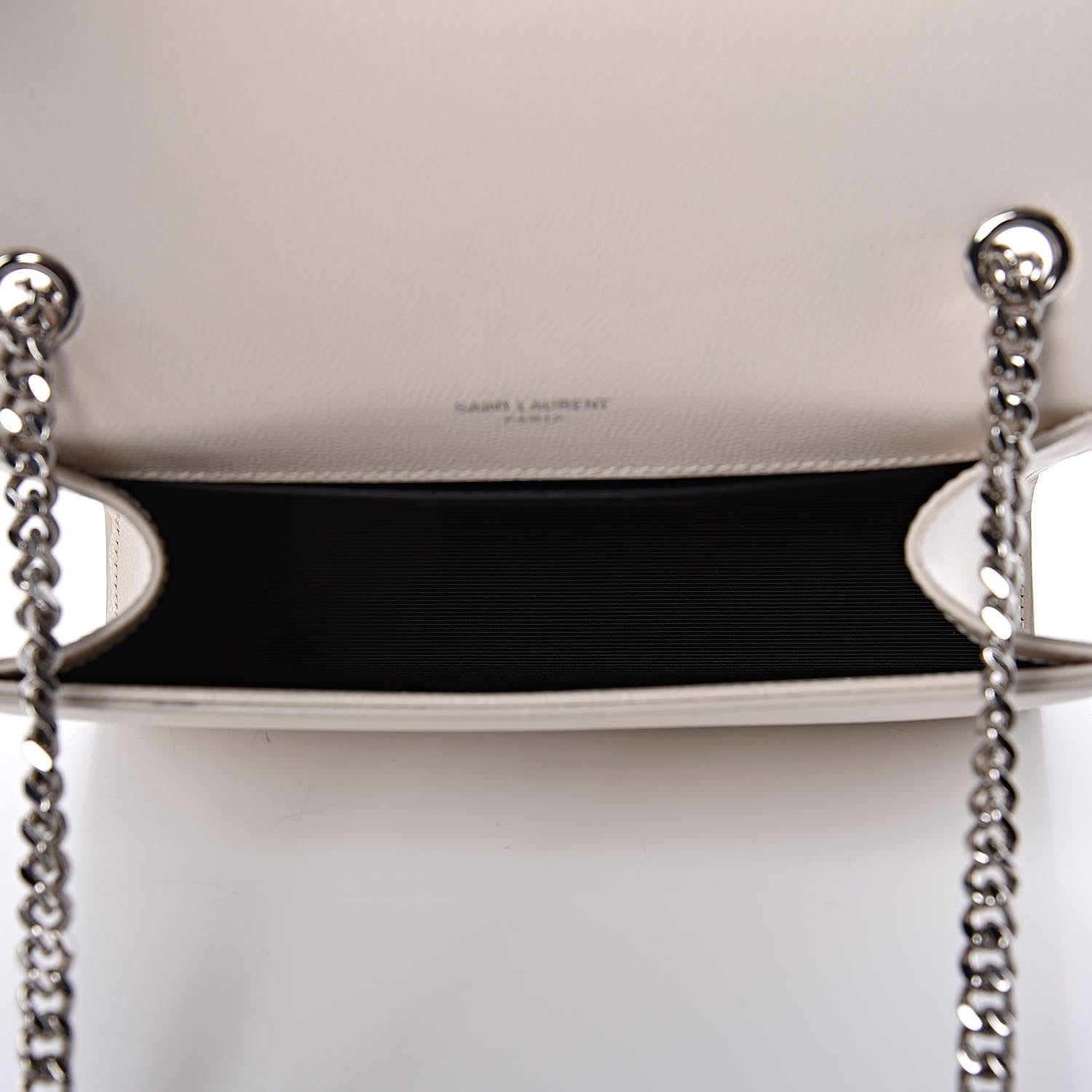 Saint Laurent Grain De Poudre Small Monogram Kate Satchel Icy White 5 of 9