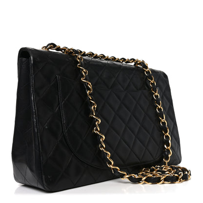 Chanel Lambskin Quilted XL Jumbo Single Flap Black 3 of 10