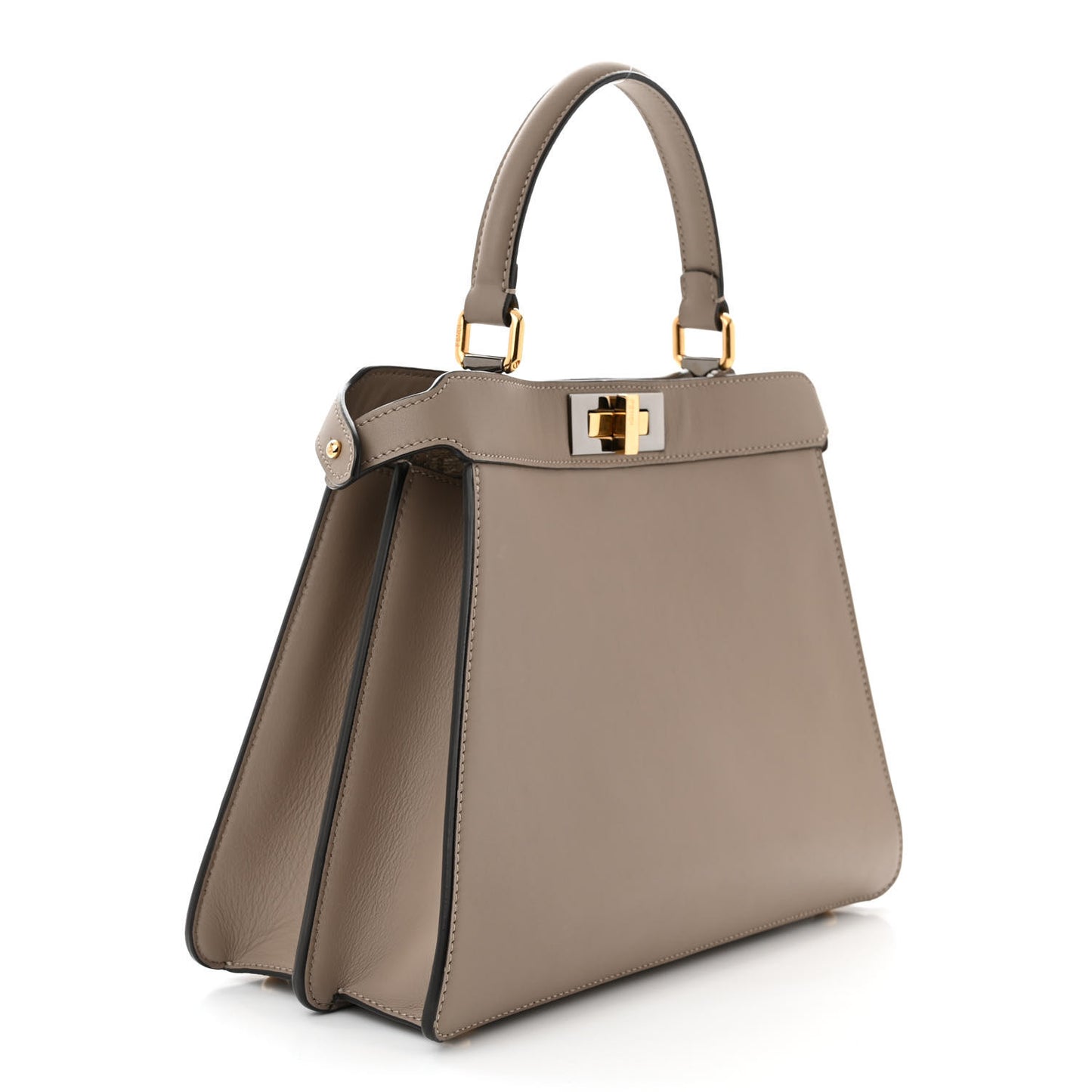 Vitello Seta Chenille FF Medium Peekaboo I SEE U Satchel Tortora Nuvola