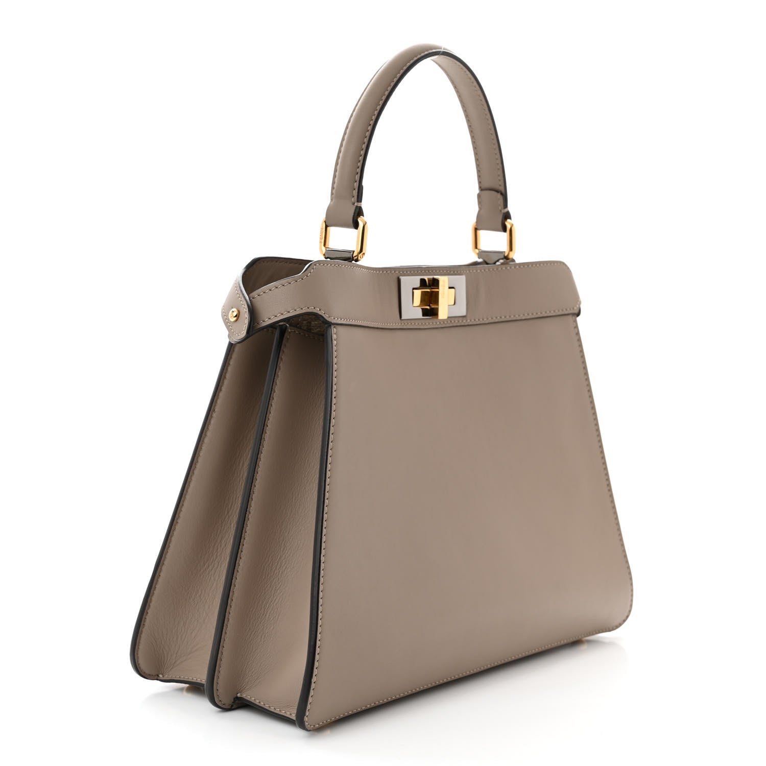 Fendi Vitello Seta Chenille FF Medium Peekaboo I SEE U Satchel Tortora Nuvola 3 of 14