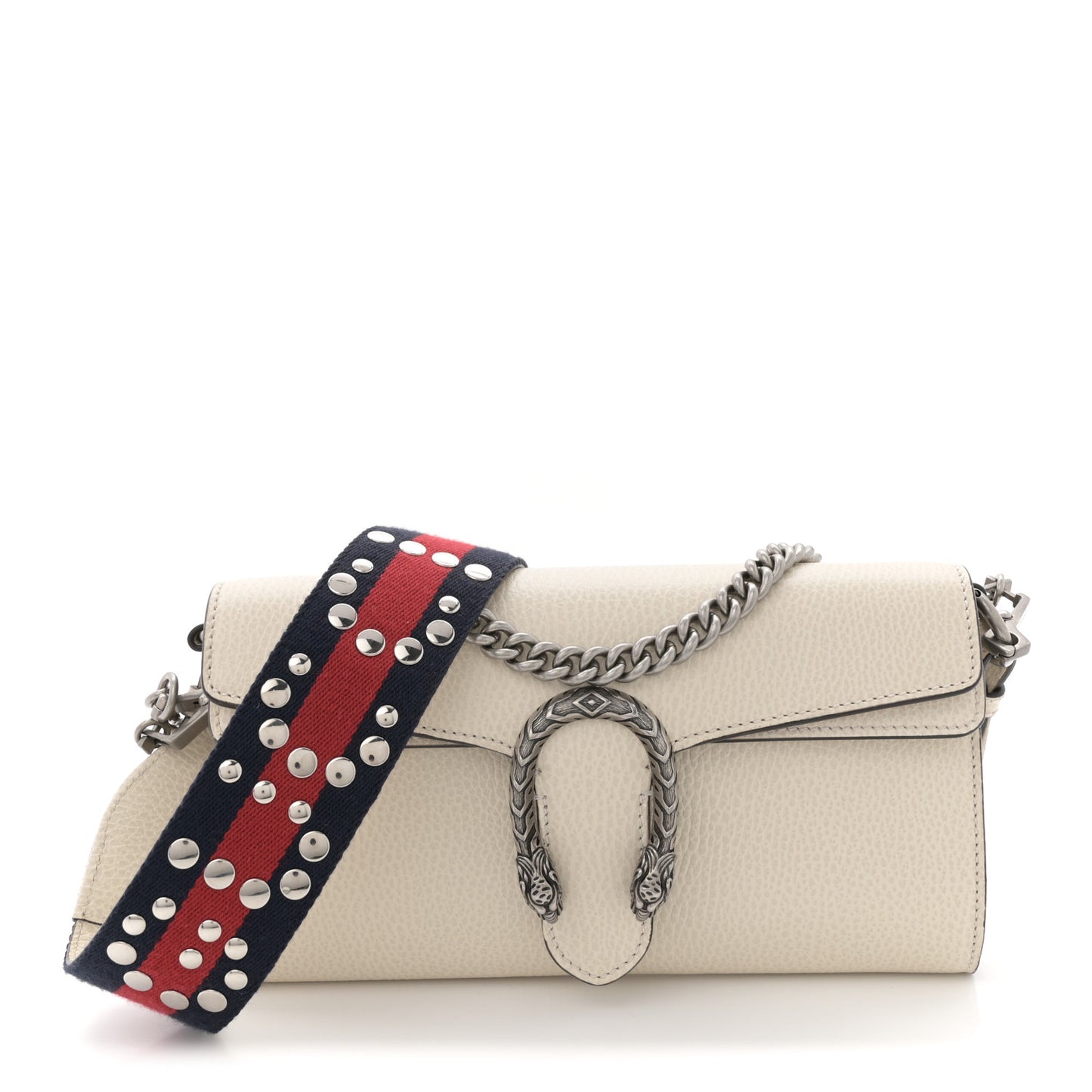 Dollar Calfskin Web Small Dionysus Crossbody Bag Mystic White
