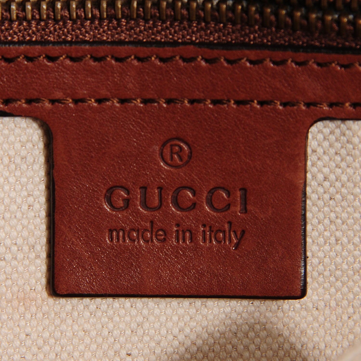 Gucci Washed Calfskin Medium Ribot Horse Heads Tote Brown 6 of 7