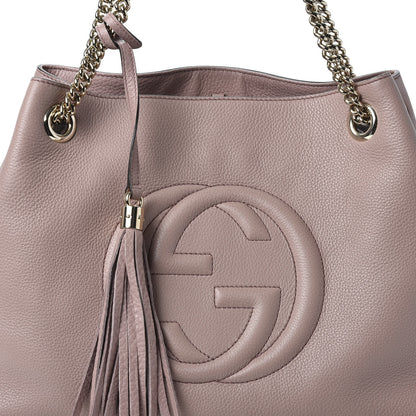 Gucci Cellarius Calfskin Medium Soho Chain Shoulder Bag Dark Cipria 9 of 9