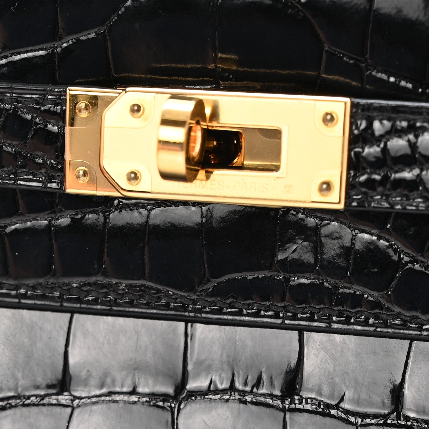 Hermes Shiny Alligator Kelly Wallet To Go Black 12 of 13