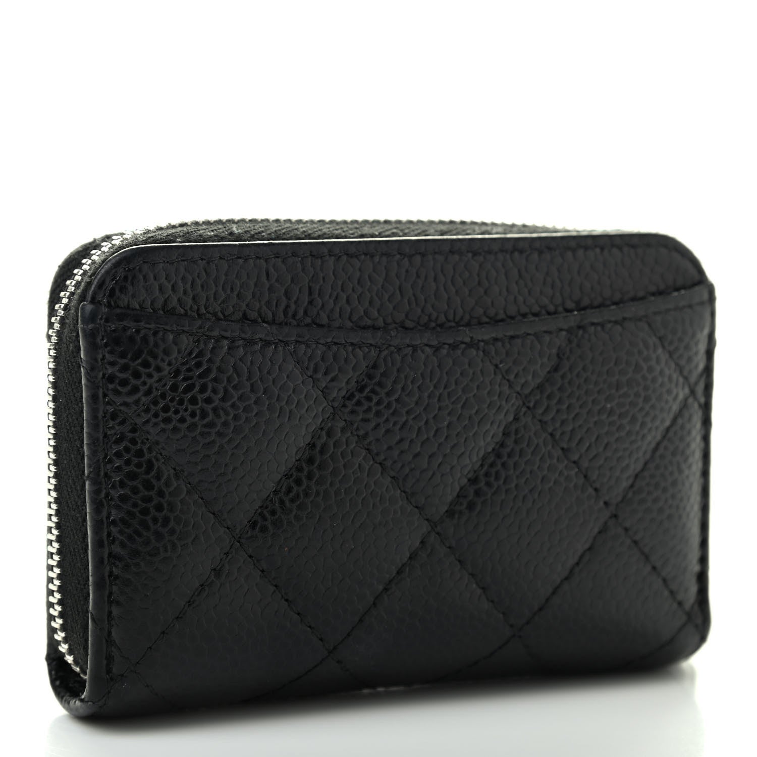 Chanel Caviar Quilted Zip Coin Purse Black 3 of 7