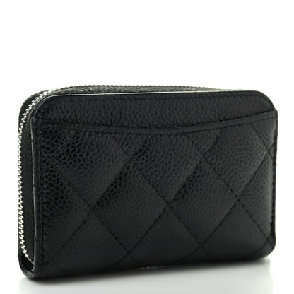 Chanel Caviar Quilted Zip Coin Purse Black 3 of 7