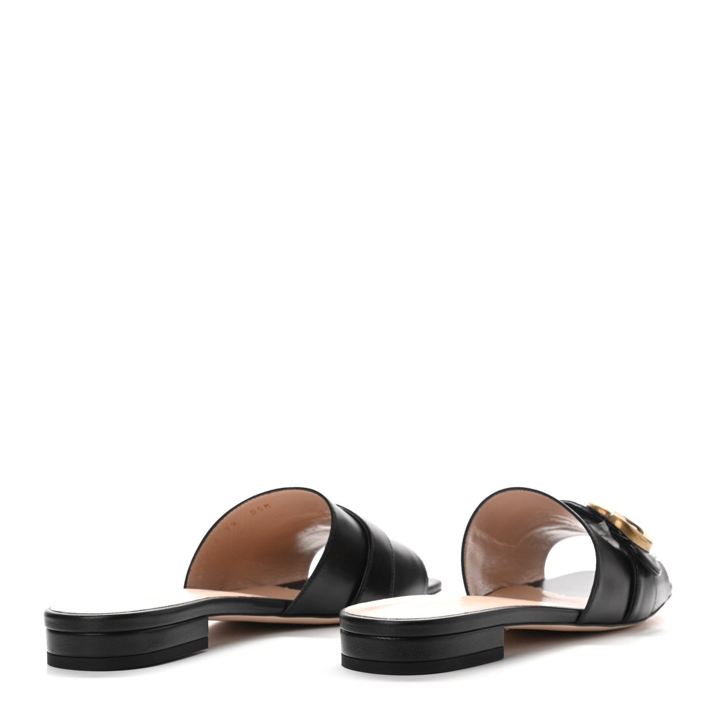 Malaga Kid GG Marmont Flat Slide Sandals 39 Black