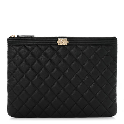 Chanel Caviar Quilted Medium Boy Cosmetic Case Black 1 of 10