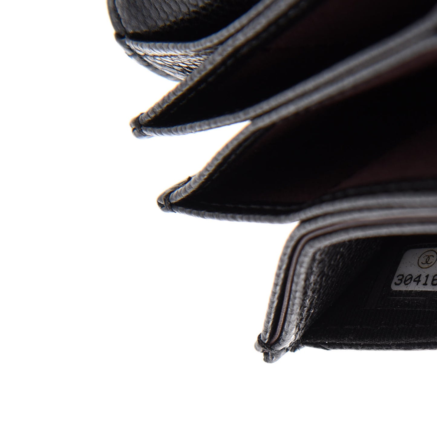 Caviar Quilted Flap Card Holder On Chain Black