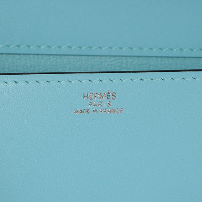 Hermes Tadelakt Medor 23 Clutch Bleu Atoll 6 of 7