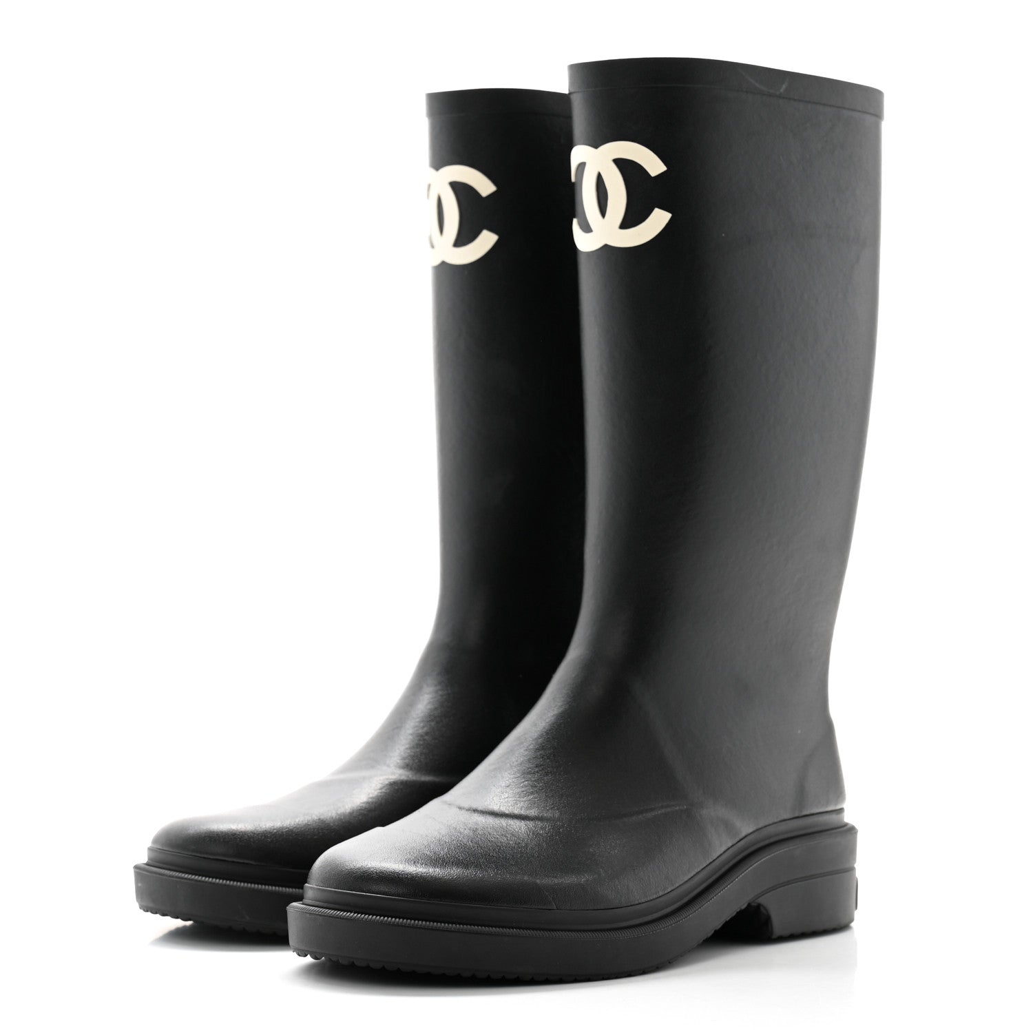 Chanel Caoutchouk CC High Boots 36 Black 3 of 8