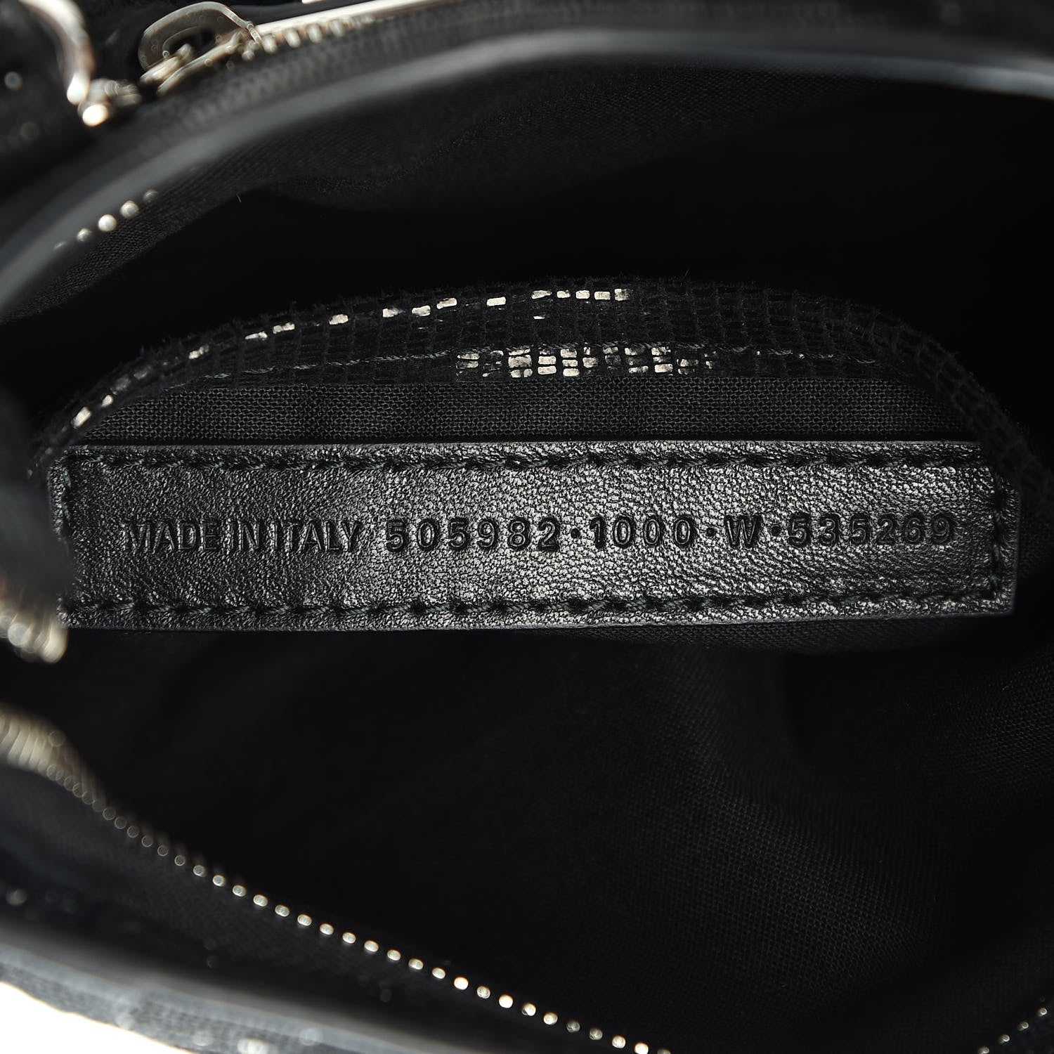 Balenciaga Lizard Embossed Agneau Silver Metallic Edge Hardware Nano City Black 7 of 10