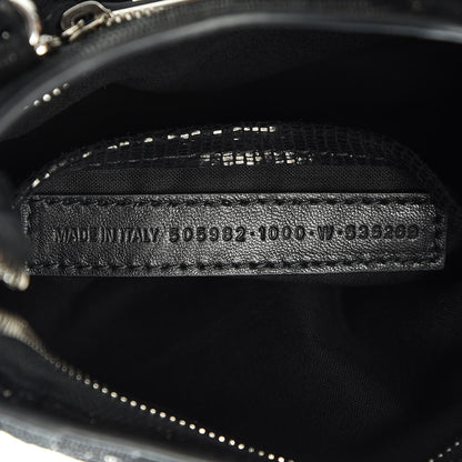Balenciaga Lizard Embossed Agneau Silver Metallic Edge Hardware Nano City Black 7 of 10