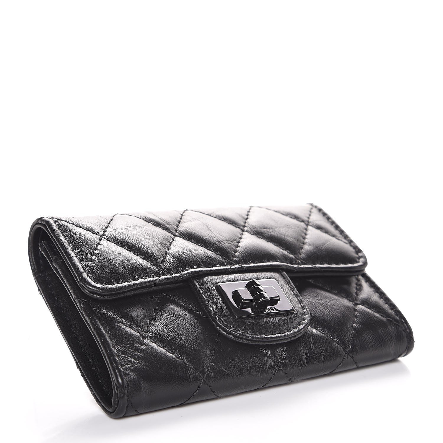 Chanel Aged Calfskin Quilted Reissue Flap Card Holder So Black 4 of 9