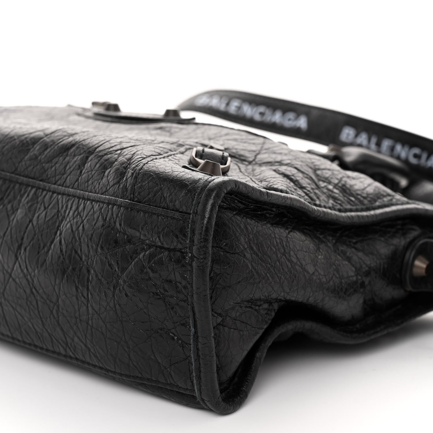 Balenciaga Agneau Classic Hardware S City Logo Strap Black White 10 of 10