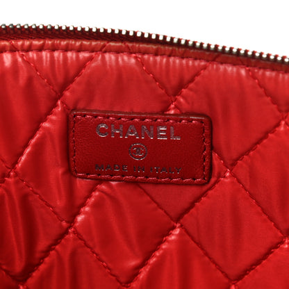 Chanel Lambskin Quilted Medium Cosmetic Case Red 6 of 11