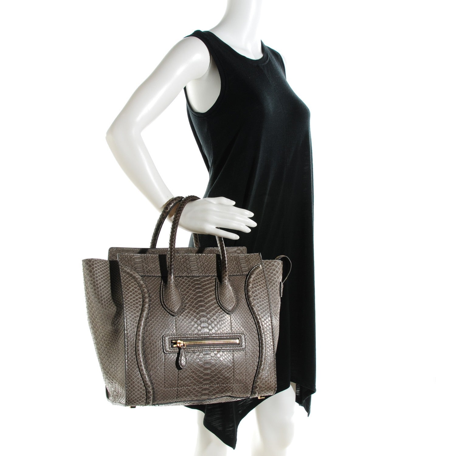 Celine Python Mini Luggage Grey 4 of 9