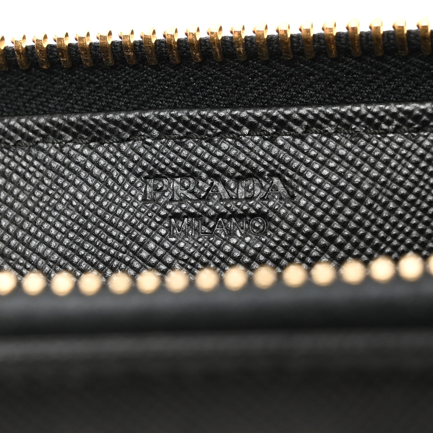Saffiano Metal Large Zip Around Travel Wallet Black