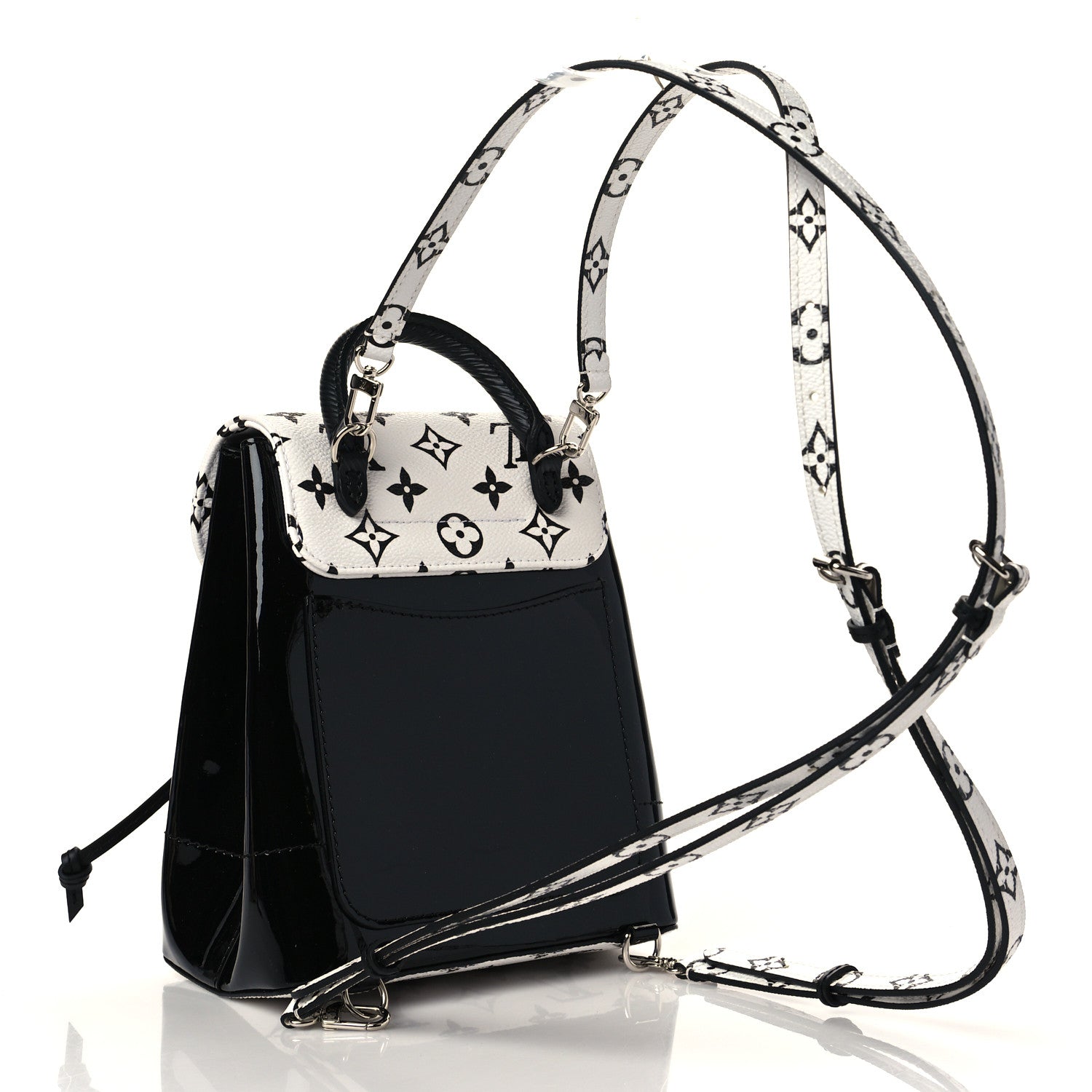 Louis Vuitton Patent Monogram Hot Springs Backpack Black White 3 of 6