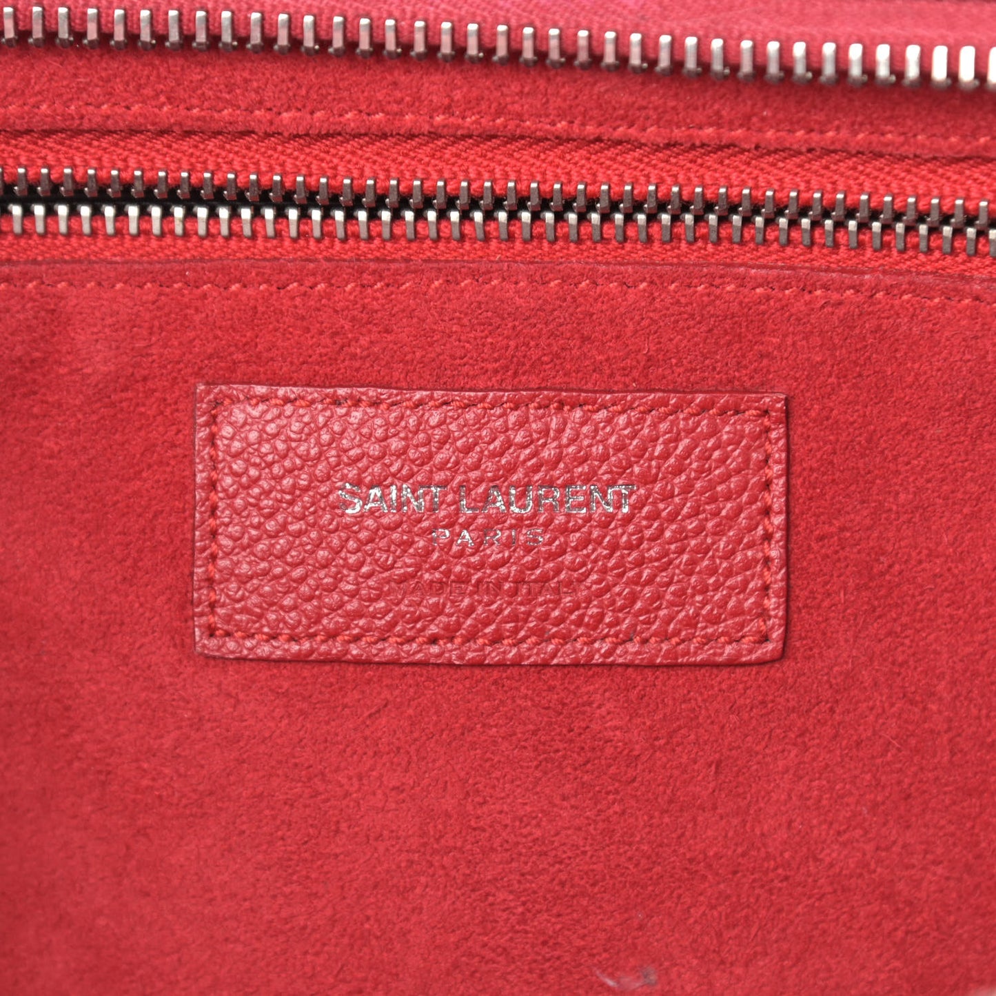 Grained Calfskin Small Cabas Rive Gauche Red