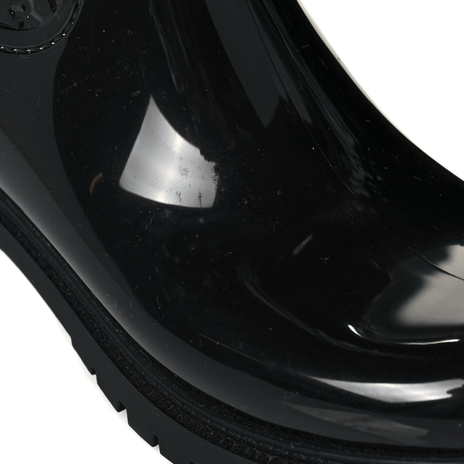 Louis Vuitton Rubber Embossed Monogram Splash Rain Boots 37 Black 8 of 9