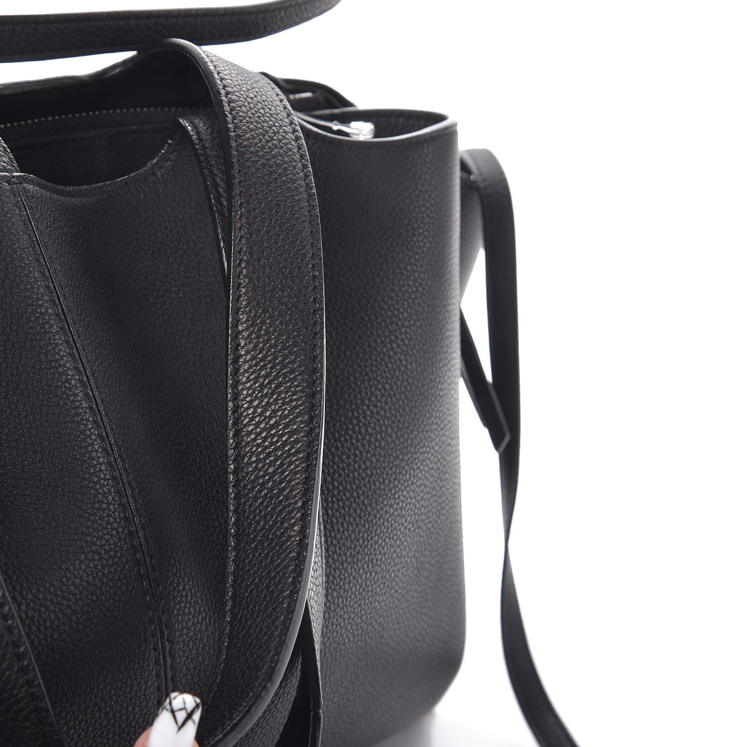 Celine Baby Grained Calfskin Medium Tri-Fold Bag Black 9 of 9